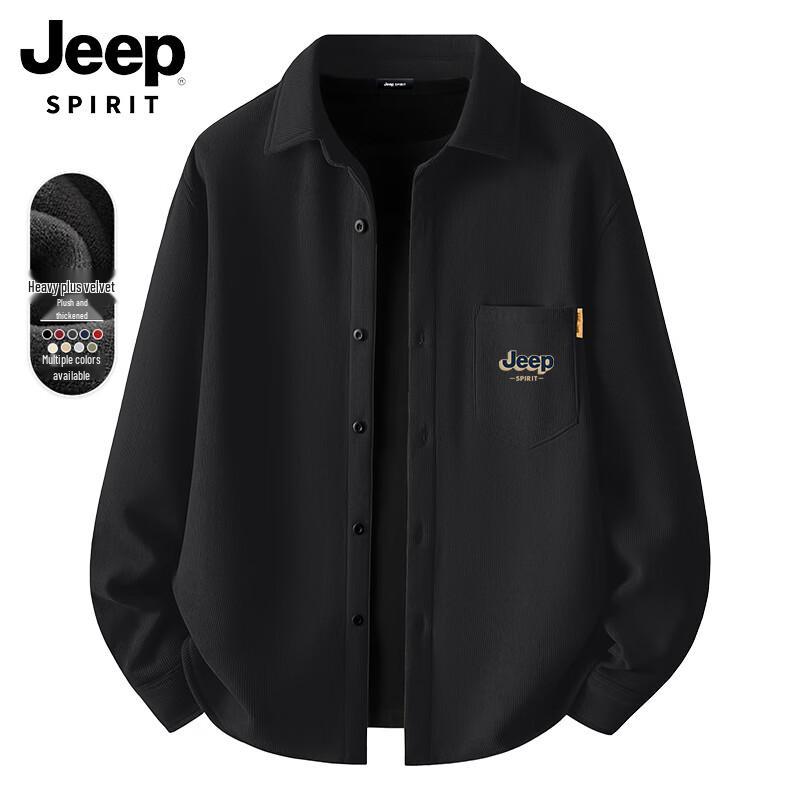 JEEP SPIRIT Men s Fleece-Lined Corduroy Long Sleeve Shirt 3XL
