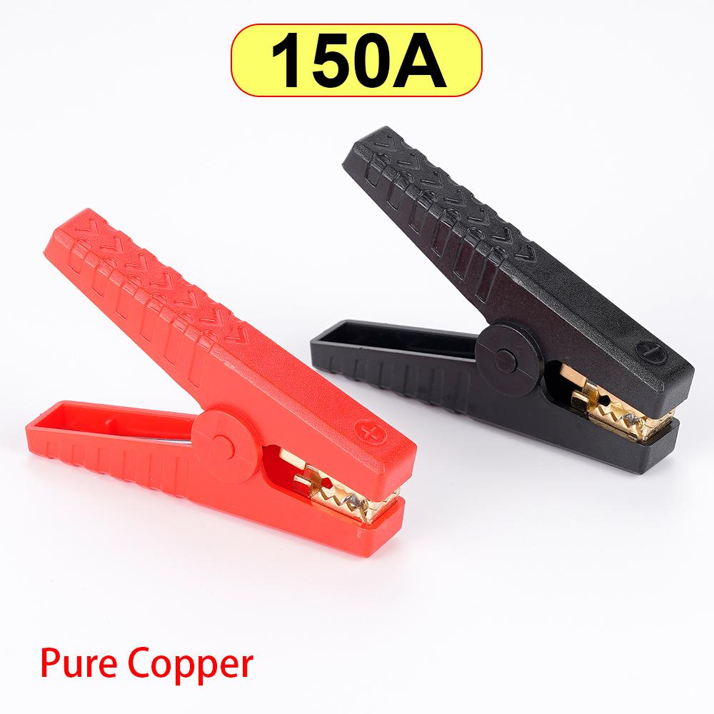 

2Pcs 150A 300A Чиста мідь Алігатор Затискачі Крокодил 100/130 мм Ручка Тестовий Зонд Роз єм Гніздо Батарея Штекер Electirc Тестування