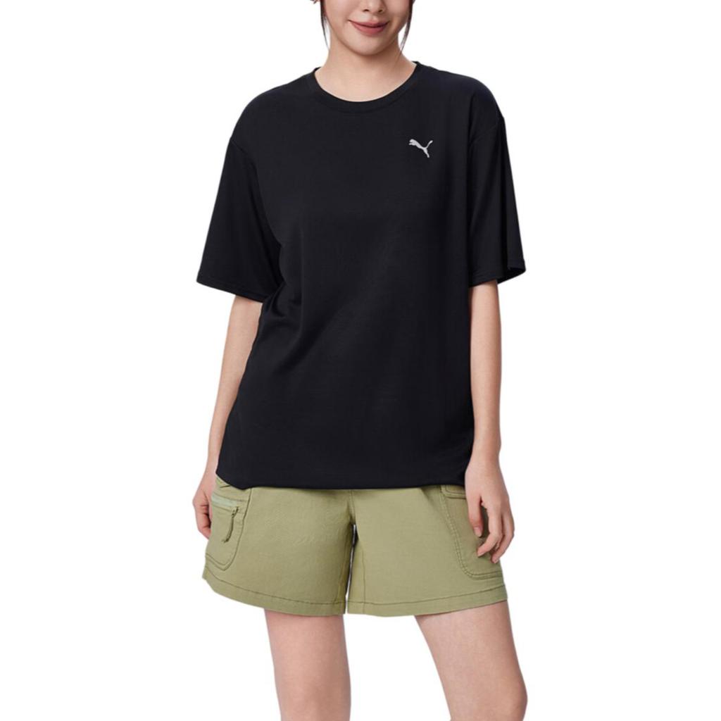 Puma Training Relaxed Moisture-Wicking Sports Short Sleeve T-Shirt Women Tops Black 689514-01