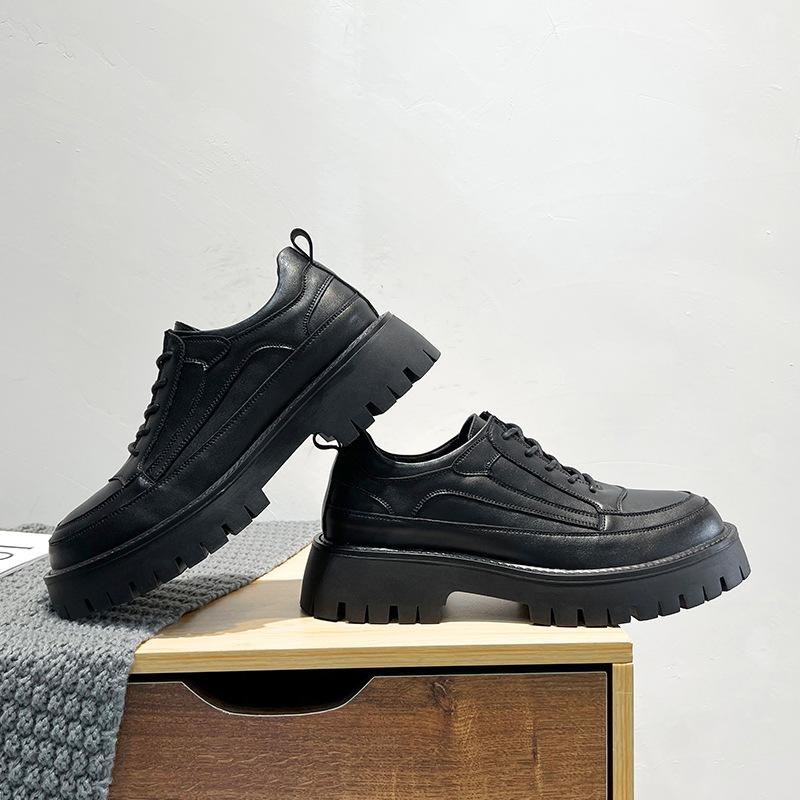 Brock Leather Shoes Men'S Casual Shoes British Trend Versatile Soft Sole Heightening Youth Men'S Shoes 7619-T