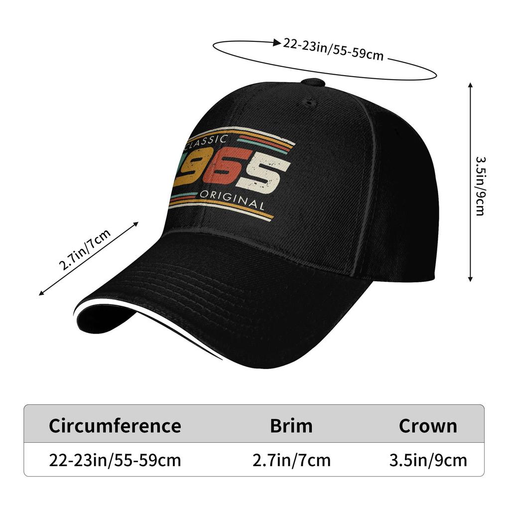 Classic 1965 Original Vintage Birthday 1965 Baseball Cap Classic Men Trucker Hat Adjustable Print Hunting Camping Snapback Cap