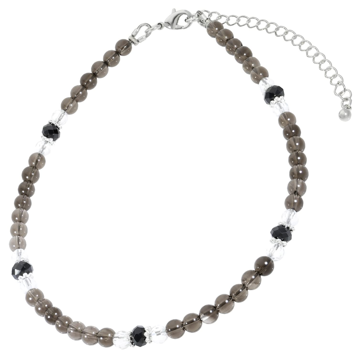 

[Shinjuku Gin no Kura] Natural Stone Anklet (Smoky Quartz) Length: Approx. 24.5-30cm (Adjustable) Men s Natural Stone Accessory
