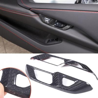 Äkta Kolfiber Interiör Dörrlås Handtagsskydd Trim För C8 Corvette -25