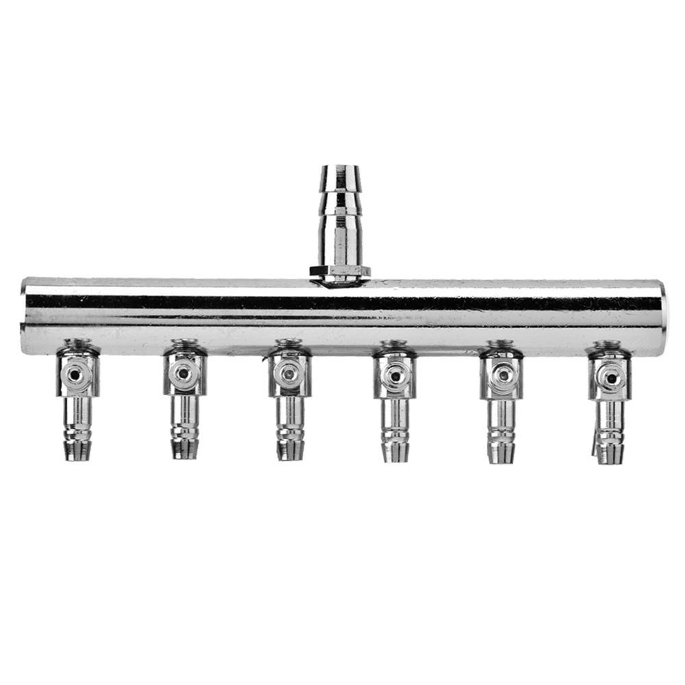 Stainless Steel Aquarium Air Valve 2 Way 8mm Turn To 4mm Air Flow Valve T Shaped 4 Way Air Splitter Airline Tubing Hose