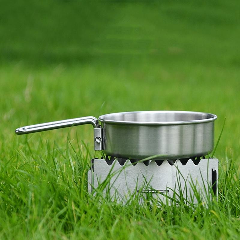 Portable Alcohol Stove with for Cross Stand Stove Rack Support Stand Outdoor Stainless Alcohol Stove and Rack Combo Set