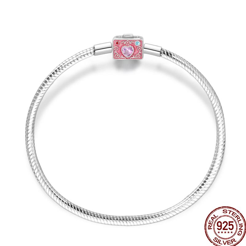 100% Silver Bracelet Fit Original Design Beads Charms DIY Jewelry Making Dazzling CZ Chain Bracelet For Women