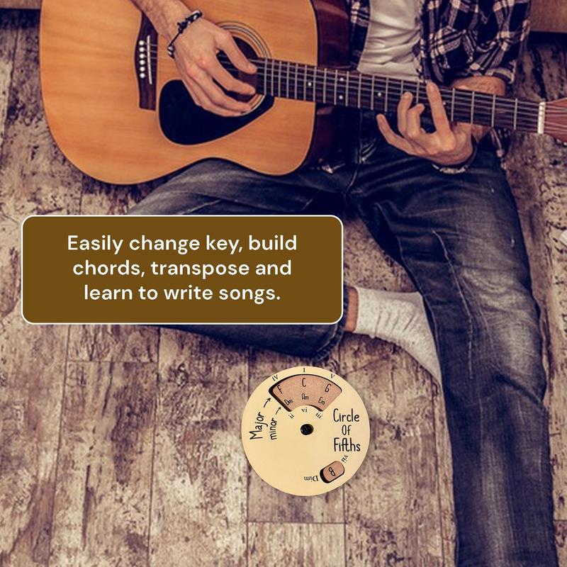 2025 Circle Of Fifths Wheel Guitar Chord Wheel Wooden Melody Tool Musical Instruments And Accessories Chord Wheel For Musicians