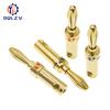 4mm Pure Copper Gold Plated Banana Plug Connector For Audio Video Speaker Adapter Terminal Connectors Kit