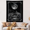 The Moon Tarot Card XVIII Tapestry Wall Hanging, Mystical Moon Card Art, Bohemian Wall Decor for Bedroom Living Room