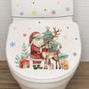 Catone Santa Fawn Snowflake Toilette mit Badezimmer Badezimmer Heimdekorationsaufklebern