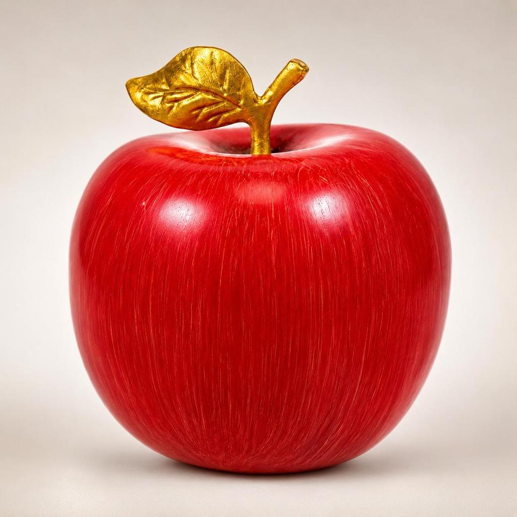 Goldmessing Rotes Fuji-Apfel-Ornament für Wohnzimmer, Arbeitszimmer oder Büro