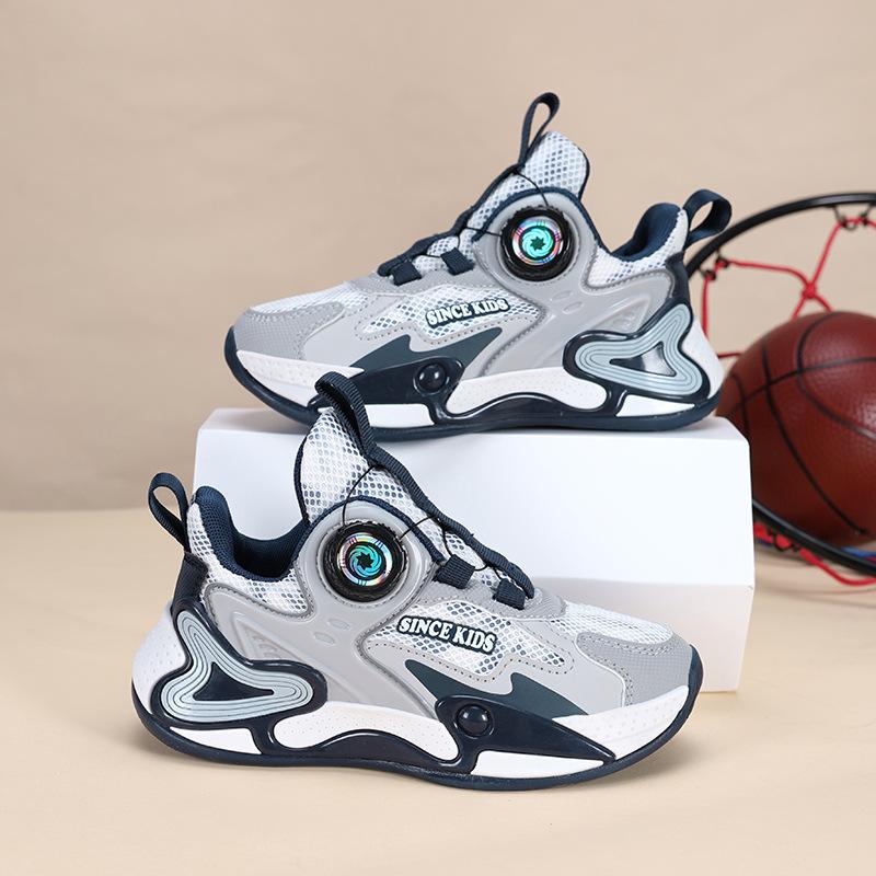 Boys' shoes Spring and Autumn Children's non-slip breathable mesh versatile Boys' rotating buckle sports shoes Campus casual versatile