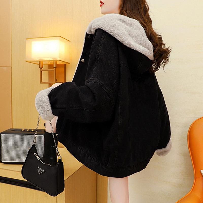 Women Plus Size Loose-Fit Denim Jacket For Women Autumn/Winter Arrival Cotton Coat Cotton-Padded Jacket Women's Clothing