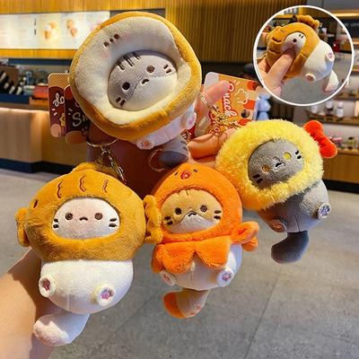 Muñeco de Gato Lindo Llavero de Peluche Juguetes Llavero Kawaii Llavero de Coche Colgante para Bolso Colgante de Orejas de Gato de Dibujos Animados Accesorios Colgantes para Bolsos