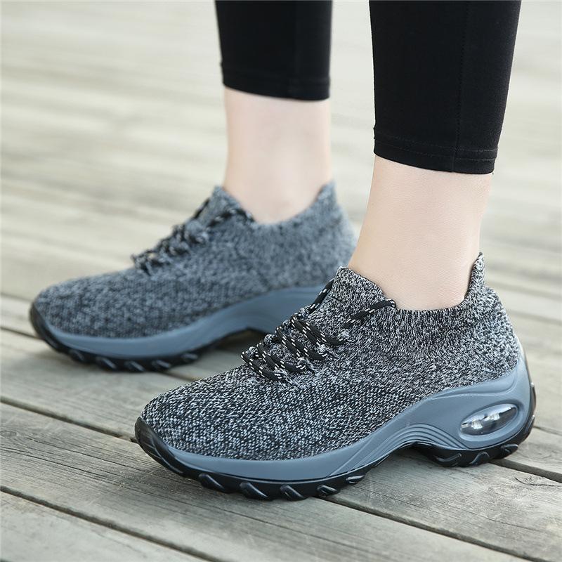 Damenschuhe in Übergröße neue Sportschuhe Damen Flyknit Luftpolstersocken Schuhe Rocking Shoes Freizeitschuhe Laufschuhe Größe 42