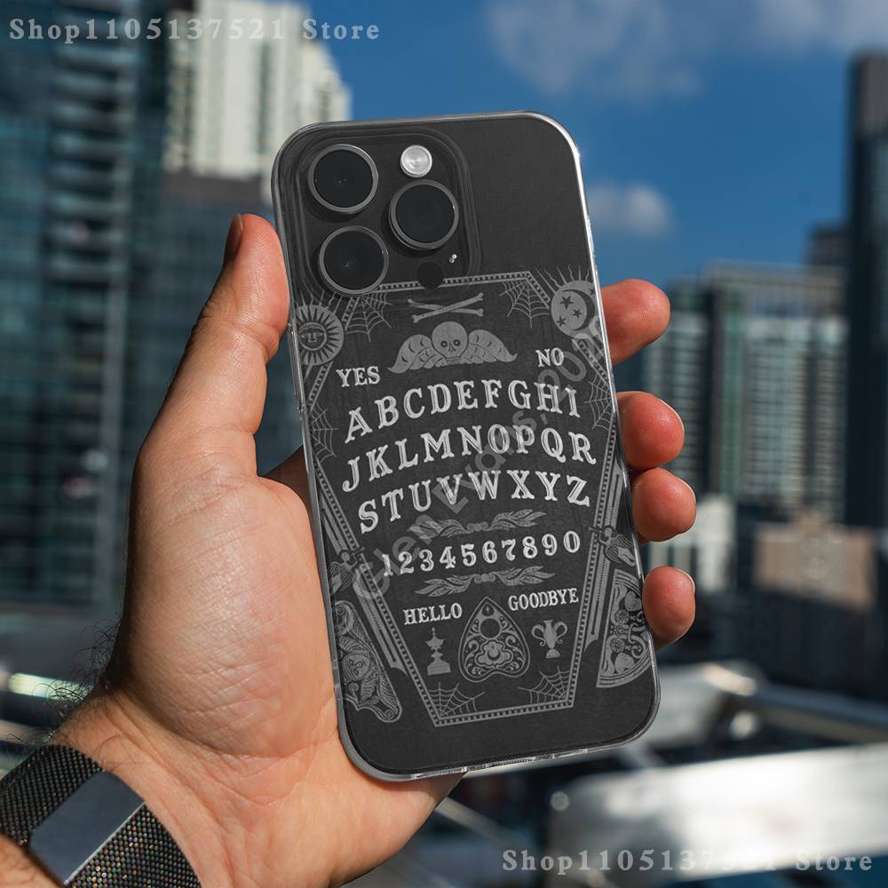 Supernatural Art Ouija Board Phone Case For iPhone 16,15,17,12,13,14,11 Max,Pro,Plus,X,XS,XR,SE4,E Mini Transparent Cover