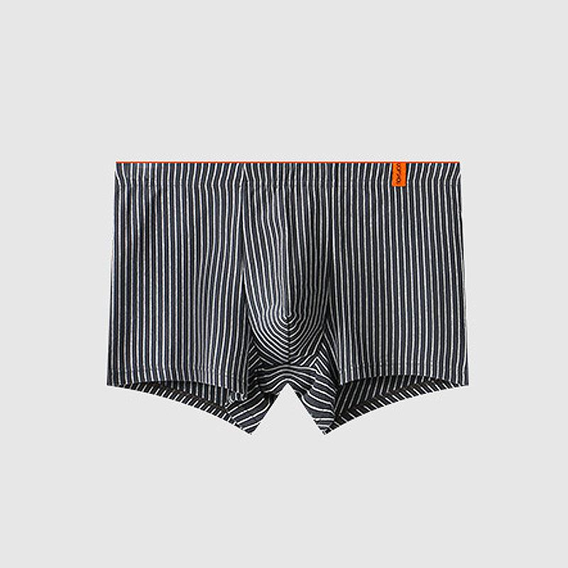 

1 шт., мужское нижнее белье, полосатые шорты-боксеры, хлопковые трусы, удобное дышащее нижнее белье, мужские плавки, U-образные выпуклые трусики 3XL темно серый