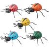 Nieuw 5-1 Stuks Mini Metalen Lieveheersbeestje Hek Hanger Muurhanger Ornament Beeldje Buiten Terras Tuin Beeldje Beeldhouwwerk Huisdecoratie