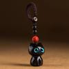 Handmade Craft Wood Car Keyring Wood Material DIY Keychain Components New Cat Shape Charm