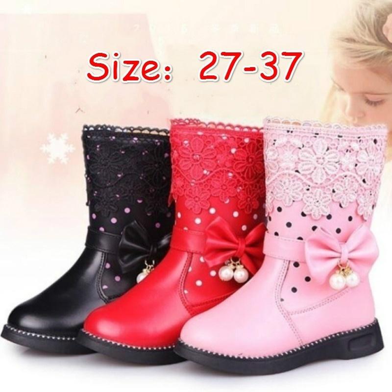 Girls Boots New Autumn Fashion Princess Kids Soft Sneakers Child Snow Boots Spring PU Leather Children Shoes Kids EU Size 27-37