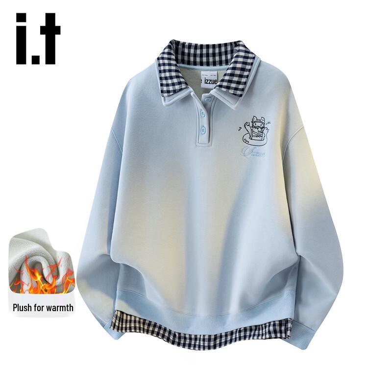 Izzue IT Women's Cartoon Embroidered Fleece-Lined Sweatshirt