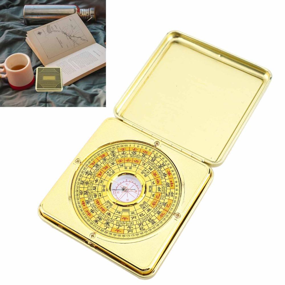 Flip Cover Compass Alloy Feng Shui Compass Collectible Geomancy Tool  Personal Carry