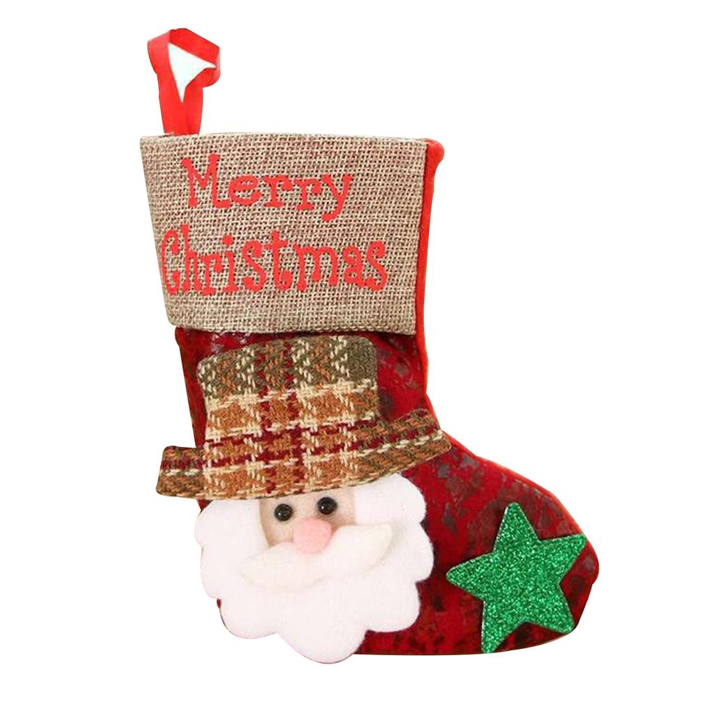 Christmas Tree Decoration Pendant Retro Printed English Christmas Socks