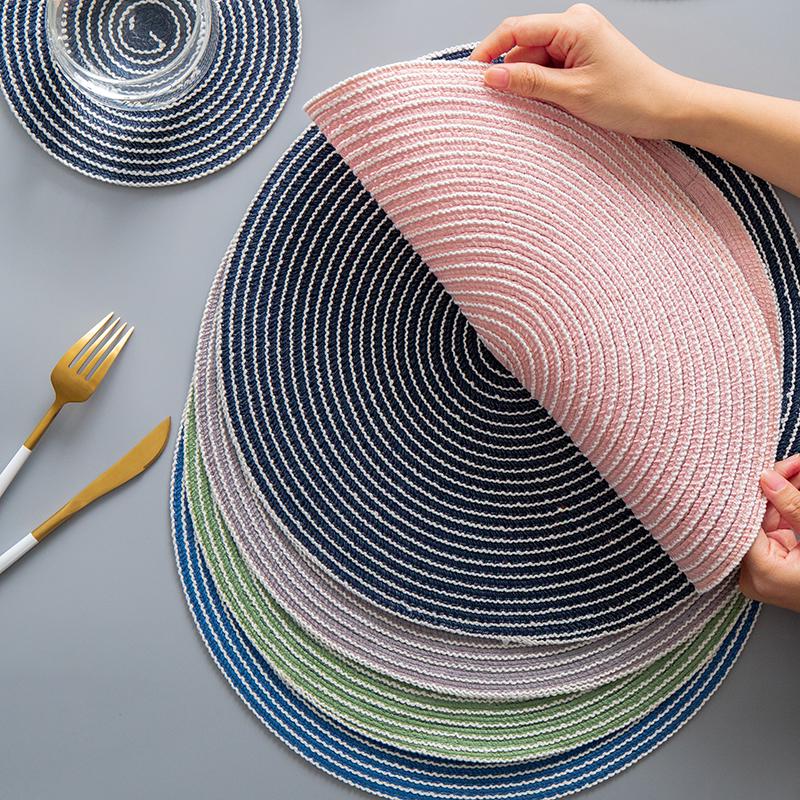 Хлопок льняной таблицы Мат Круглый Формы Placemats Анти скольжения теплоизоляции Столовая Подстаканники – купить по низким ценам в интернет-магазине Joom