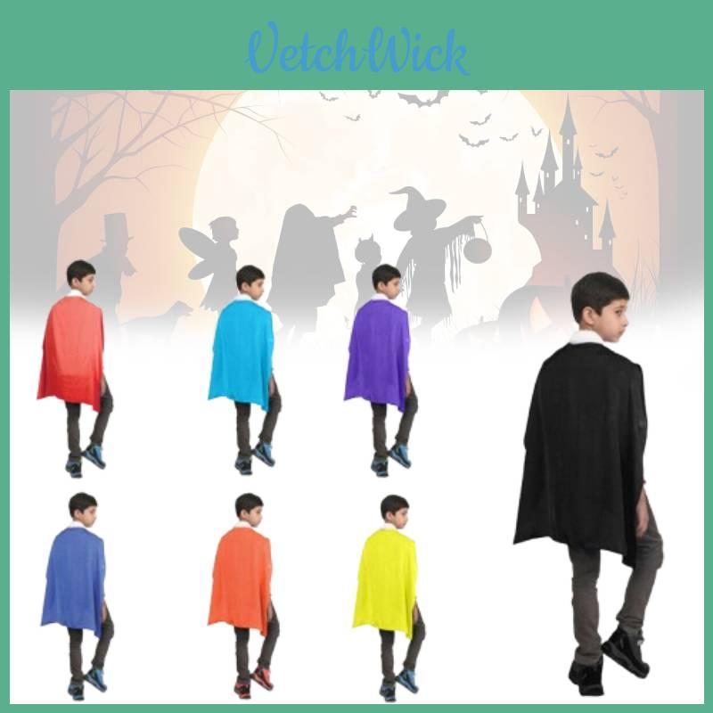 Short Kids Halloween Cloak For Stage Performance And Cosplay In Vibrant Colors