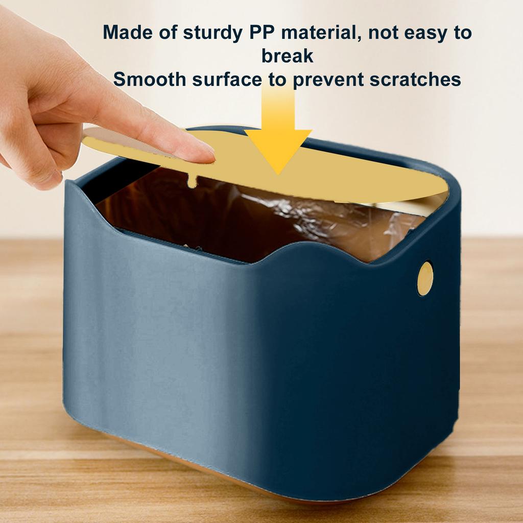 Cat Litter Trash Can with Press Type Lid Multifunctional Cat Poop Garbage Container Bin for Home