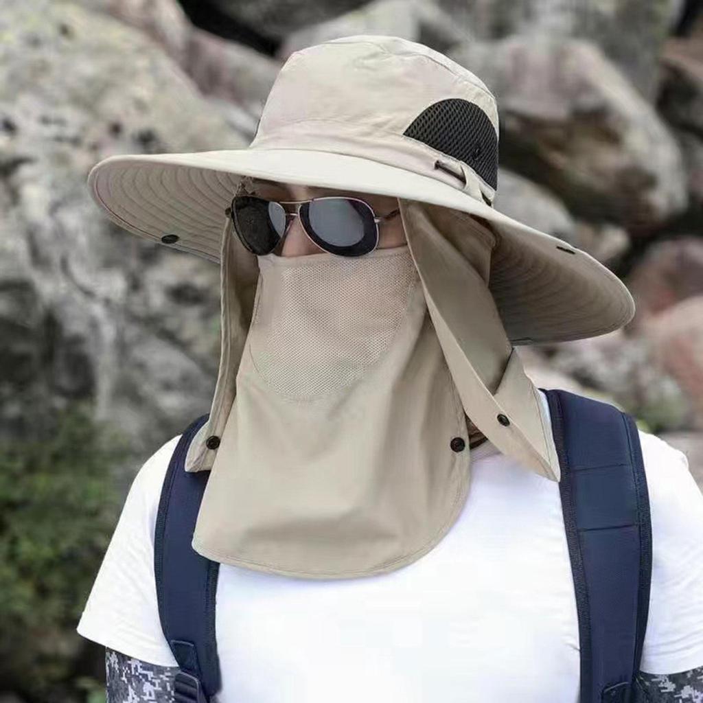 Lightweight Sun Hat with Detachable Face Neck Flap Cover for Outdoor Activities