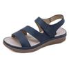 Sandali con zeppa da donna in vera pelle Sandali piatti comodi casual da donna Sandali da spiaggia a punta aperta Calzature da donna Sandalias Treking