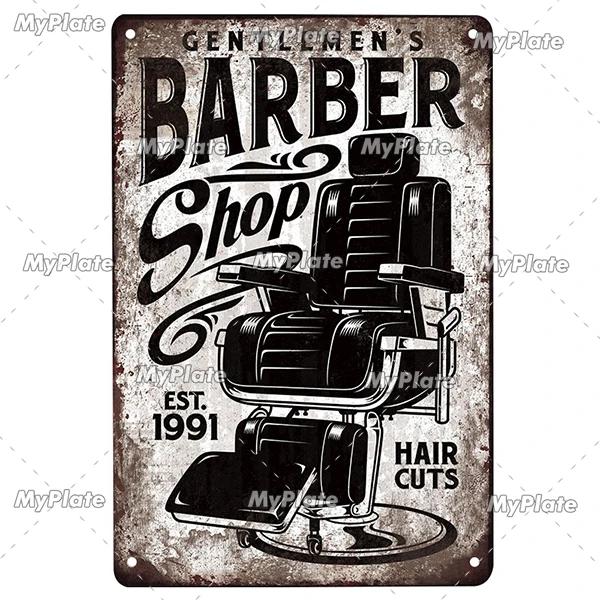 BARBER Tin Sign Metal Sign Retro Plaque Home Decor Metal Vintage Man Cave Bar Pub Club Home Wall Decoration