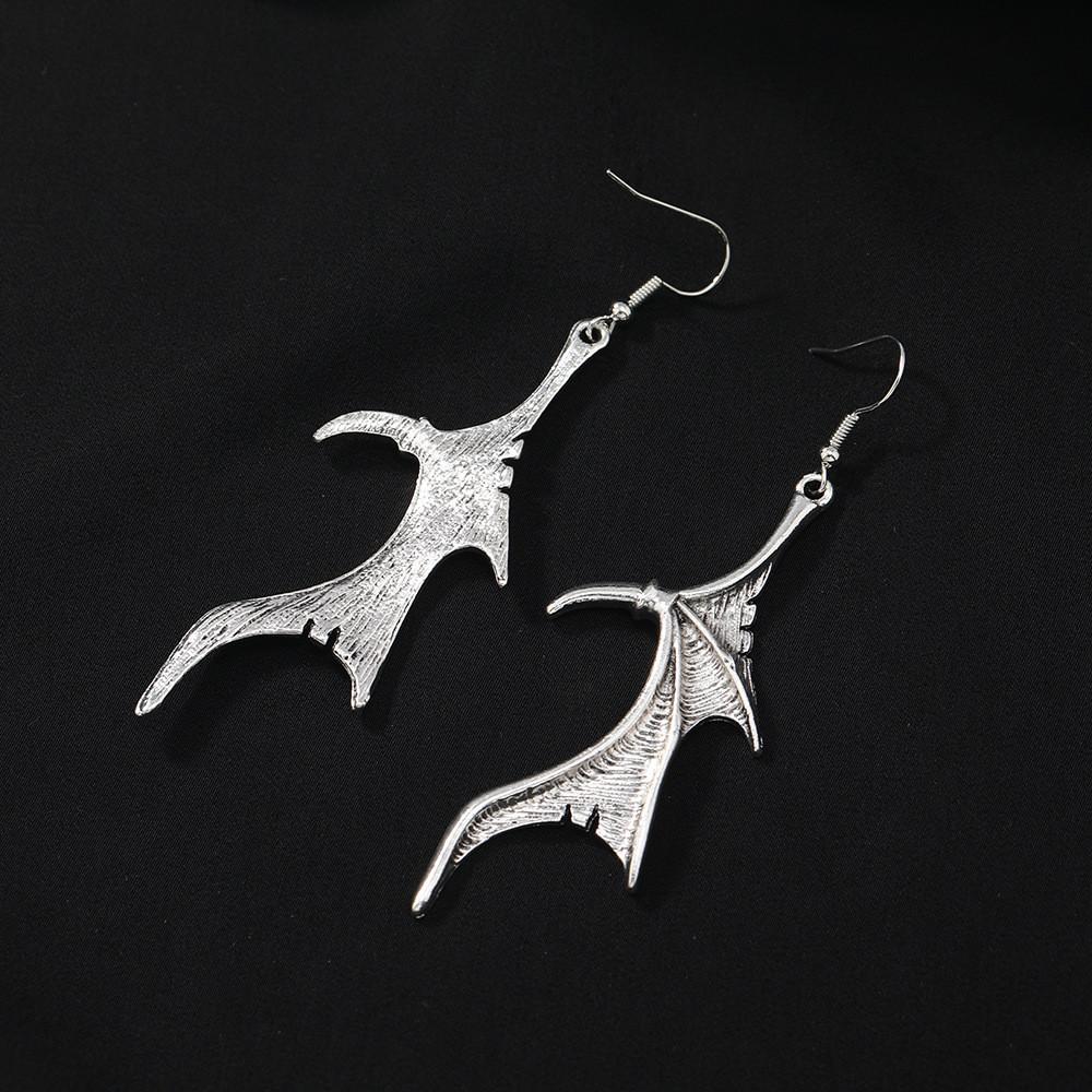Jewelry Dark Gothic With Bat Skull Alloy Earrings For Women Style Halloween