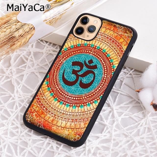Aum om Namaste symbol floral zen yoga Phone Case For iPhone 17 Air 16 16e 15 plus 11 12 13 14 pro max  coque