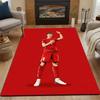 Soccer Player in Red Celebration Patterned carpet, non slip mat suitable for living room and bedroom sofas