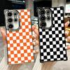 Retro Klassisches Schachbrett Gitter Beschichtung Handyhülle Für Samsung Galaxy S24 S25 FE S26 Edge S23 Ultra S22 S21 Plus S20 Anti-Fall Ai