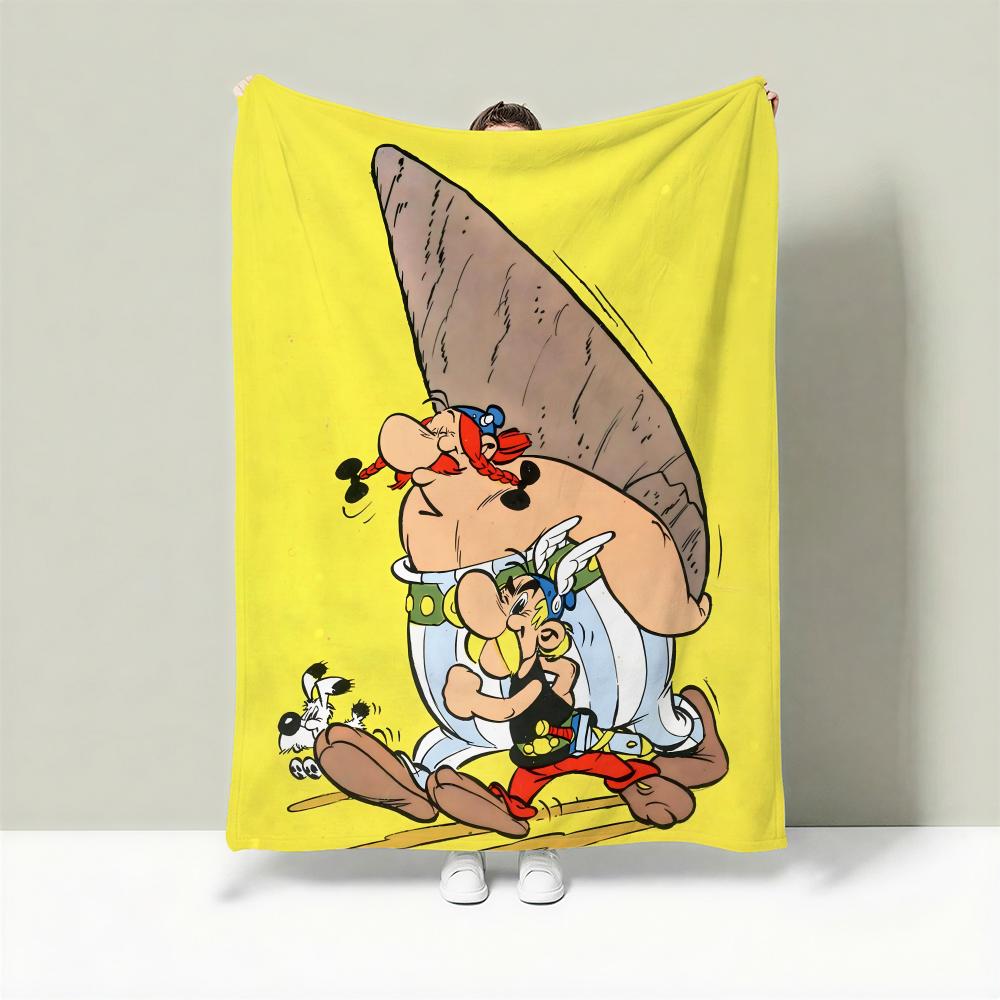 Comic A-Asterix & Obelix Throw Lightweight 240g Flannel Blanket Soft Skin-friendly for Summer Cooling 75X95CM