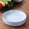 4Pcs Straw Dinner Plates Smooth Rim Shatter Resistant for Snack Salad Noodle Serving Round Wheat Platter for Home Restaurant Use