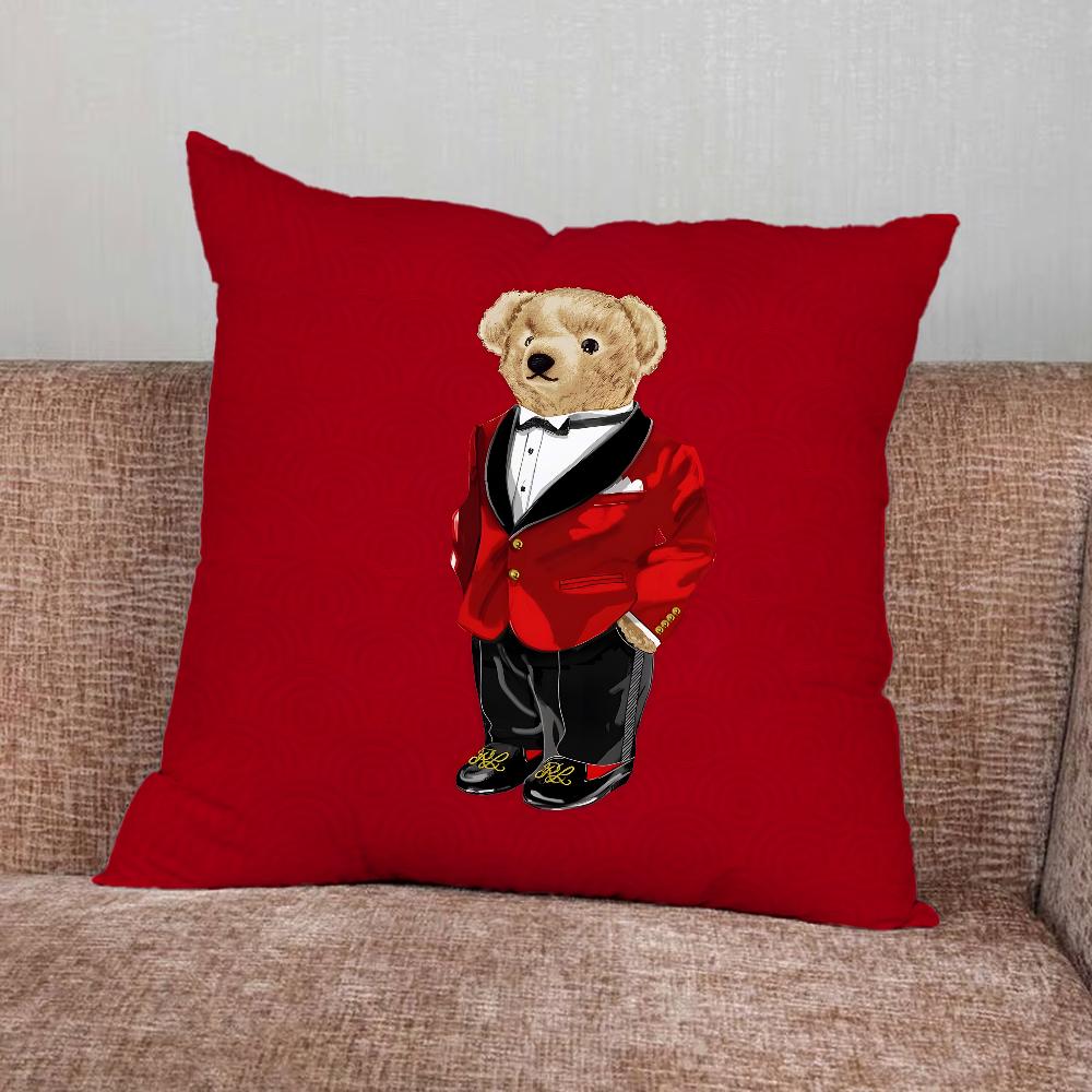 Fashion Bear P-PoloS Pillow Case For Home Bedroom Car Office Decoration Living Room Sofa Cushion Cover Suitable