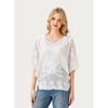 DIMANAF 2026 New Summer Basic Shirt Women Lace O-Neck Blouse Tops Tees Loose White Short Tees