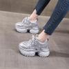 2025 Rhinestone Platform Hidden Heel Women's Fashion Sneakers