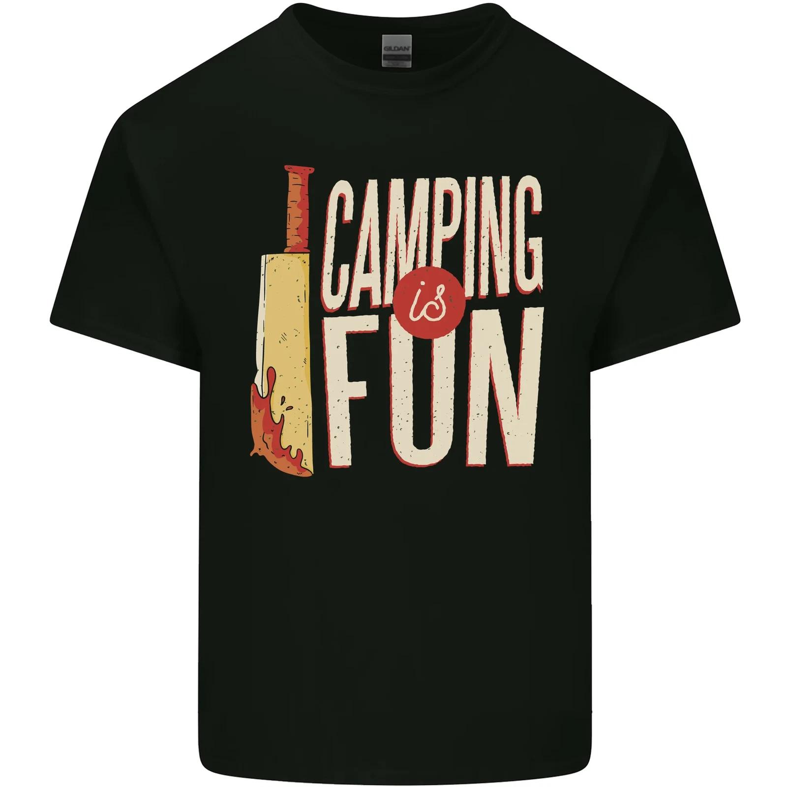 Camping is Fun Funny Murder Halloween Kids T-Shirt Childrens S