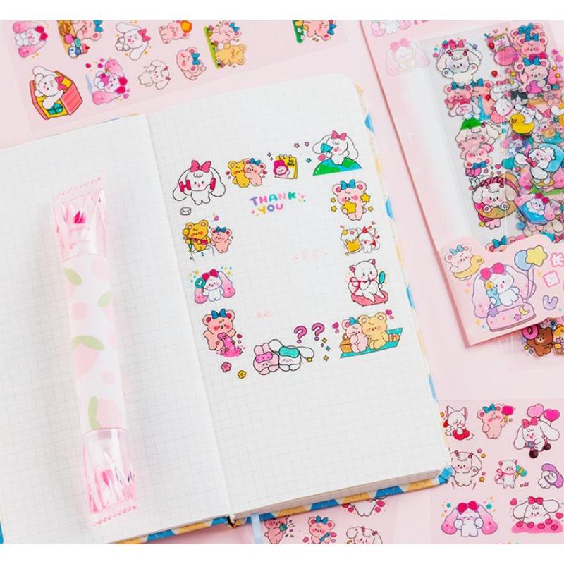 Pet Planet Series Waterproof Pvc Children'S Creative Stickers, Cartoon Cute Stickers, Planner Material Package Gifts