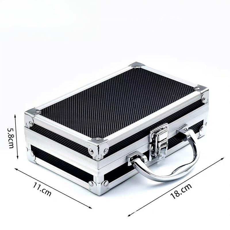 Aluminum Alloy Carry Case Small Tool Storage Box Portable Equipment Display Case чёрный