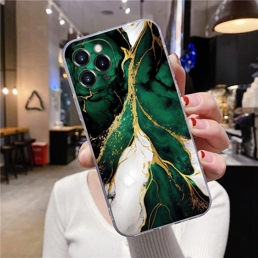 Flowing Color Marble Pattern Clear Case For iPhone 16 15 14 13 12 11 Pro Max Mini Xs XR X 7 8 Plus Cover For Iphone 16 Pro Case