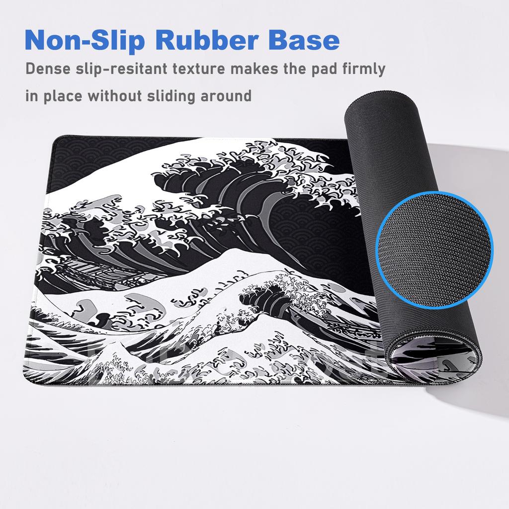 Japanese The Great Wave of Kanagawa Large Gaming Mousepad 800x300mm Gamer Keyboard Lock Edge Desk Mats Office Laptop Accessories