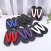 Black Lacquered Japanese Geta Round Toe Sandals