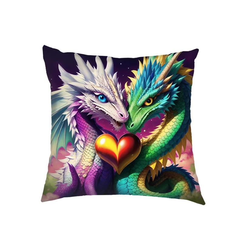 Niedliche Drachenbaby Kissenbezüge Fantasy Elfenmädchen Kissenbezüge Heimdekoration Schlafzimmer Büro Kissenbezug Zierkissenbezug Geschenk