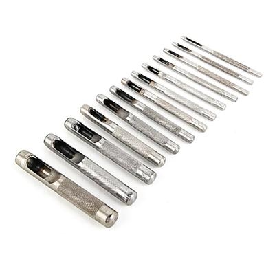 14 Stück Leder Lochstanze Stanzwerkzeuge Leder Hohl Rund Bohrer Stanzer Set 1-10mm Stanzen Für Kleidung Gürtel Leinwand